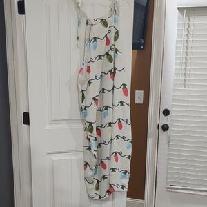 Festive String Light Patterned Jumpsuit Size  3X